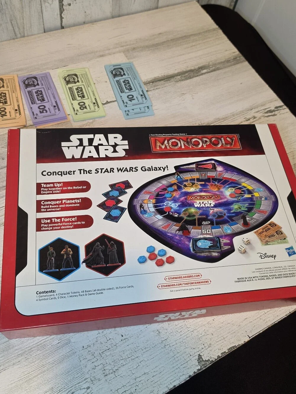 Star Wars Monopoly Force Awakens Board Game Complete New Open Box Figures Sealed